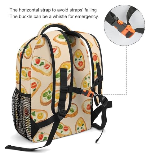 Crostini Pattern Funny Backpack Casual Daypack Lightweight Shoulders Bag for Men Women Cute Print3