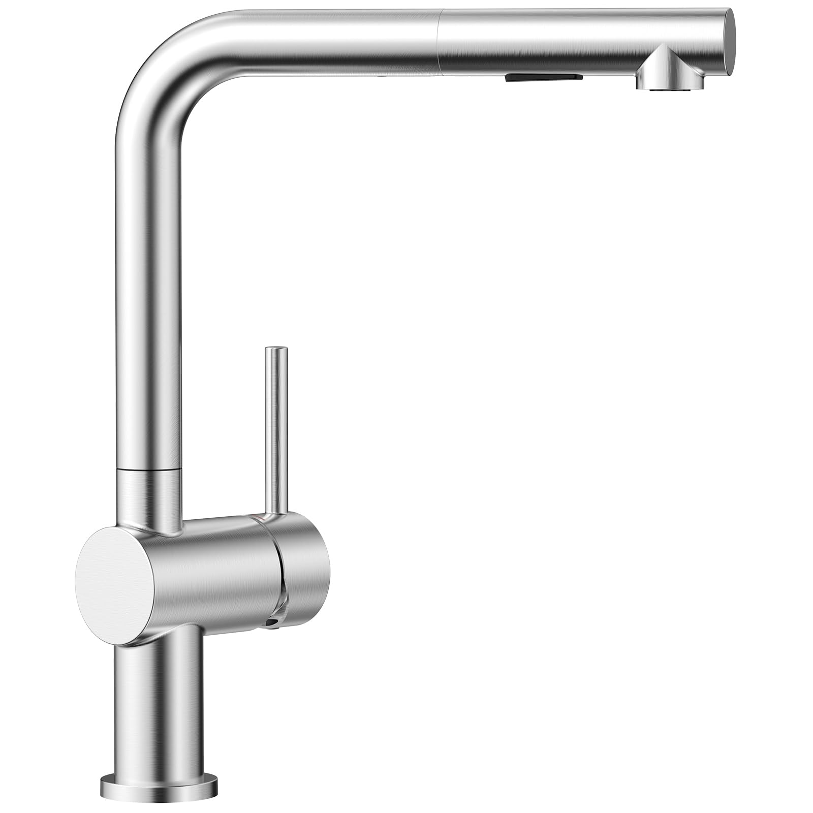 CECIPA Hochdruck Wasserhahn Küche Schwarz, Küchenarmatur Ausziehbar, Spültischarmatur mit Brause Zwei Wasserstrahlarten, Armatur Küche 360° Schwenkbar, Mischbatterie Küche Edelstahl, X203B | Hochdruck, 2 Strahlarten, 360° Drehbar, Austauschbarer Luftsprudler, 40 cm Ausziehbarer Schlauch, DVGW-Zertifiziert