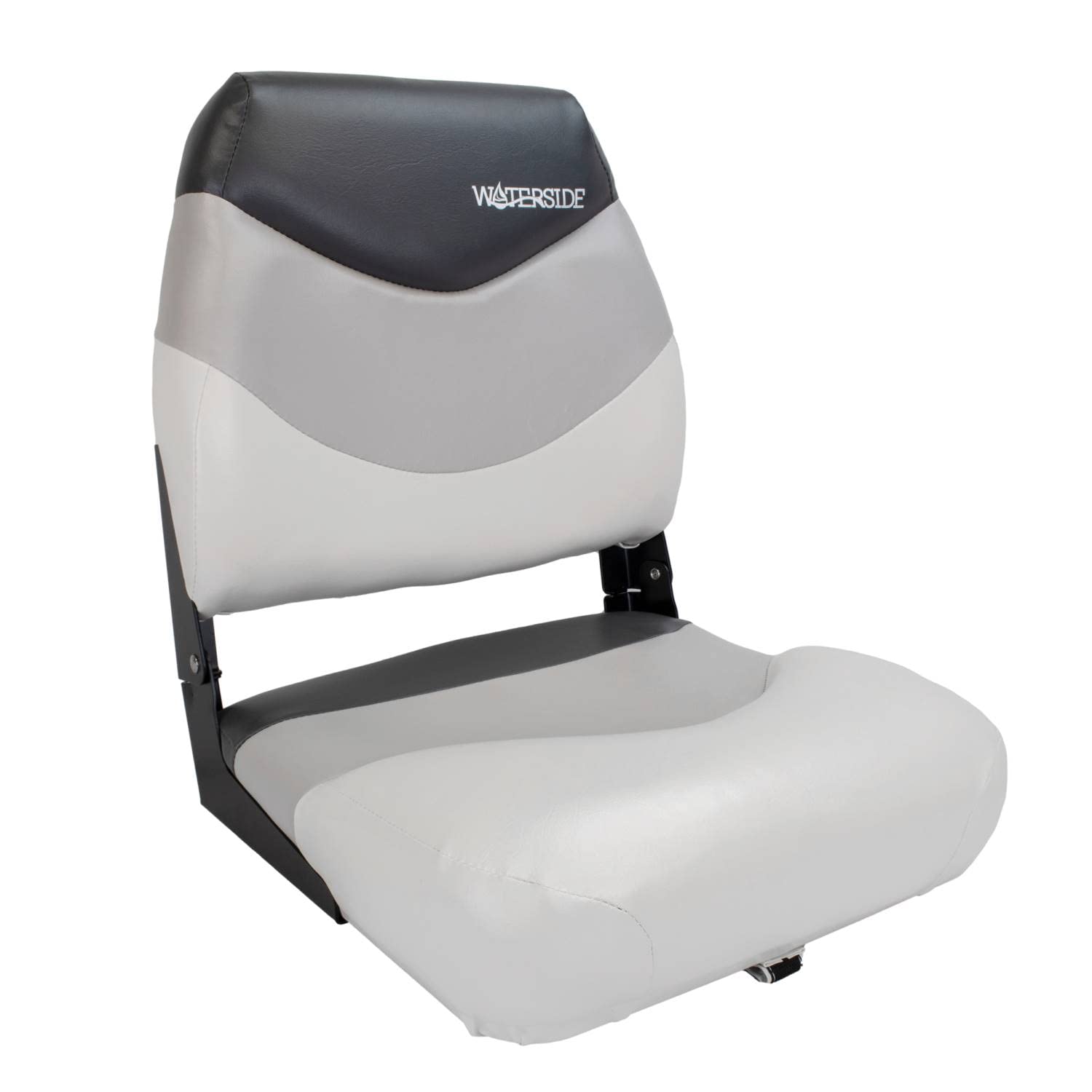 Waterside Captain Premium Bootssitz Highback – Extra dick gepolsterter Profi-Angelstuhl – Ergonomische Sitzmulden & Hohe Lehne – Wasserabweisendes Kunstleder – Inklusive Montageschrauben