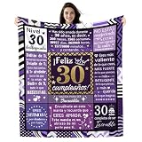 Amorea Manta de Cumpleaños para 30 Años Mujer 130 x 150 cm Manta Ideas para Hija Hermana Sobrina Prima Mejor Amiga Compañera Novia Mujer Feliz 30 cumpleaños (30-Ella)