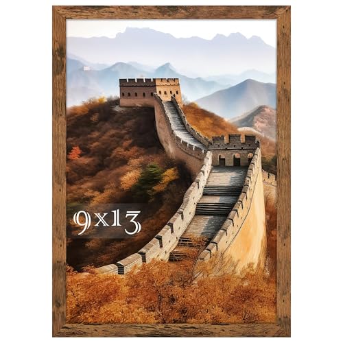 Picrit 9x13 Picture Frame Photo Frame for Wall Mounting Display Brown