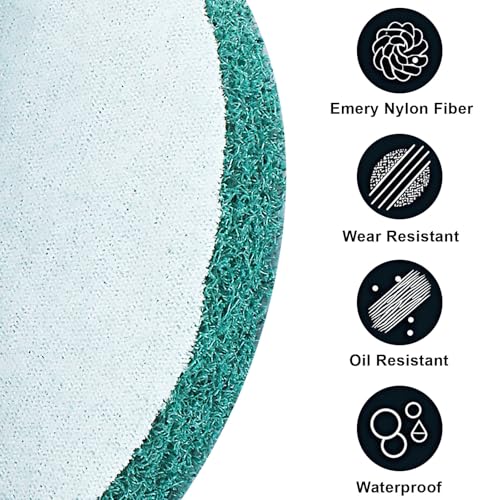 Image of 5 Inch Replacement Scrub Pads, 8 Pack Super Abrasive Green Scrubbing Pads, 180-240 Grit Drill Power Brush, Heavy Duty Cleaning Pads for Kitchen, Bathroom, Carpet, Shower, Tub, Grill, Tile