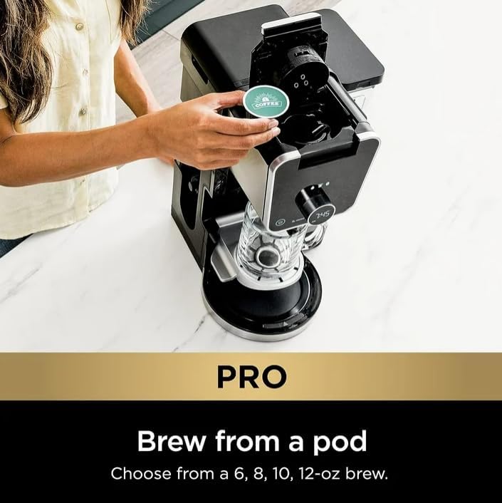 Niinjaa Dual Brew Coffee Maker Pro Specialty Coffee System, Multiple Brew Styles, Built In Frother, Adjustable Reservoir, color Black (modelo CFP 301)