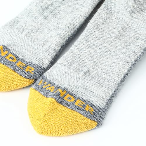 Image of WANDER Merino Wool Ankle Running Hiking Socks 3 Pairs Lightweight Cushioned Sweat-Wicking No Show Athletic Socks Men Women