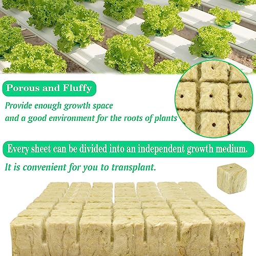 Halatool 98 Stück Steinwolle Anzucht 4x4x4cm Steinwolle Würfel, Rockwool Cube für hydroponic anzucht,Bodenlose Anzucht Setzlinge Stecklinge Klonpflanzen,erdlose Kultivierung, Klonpflanzen, Keimung