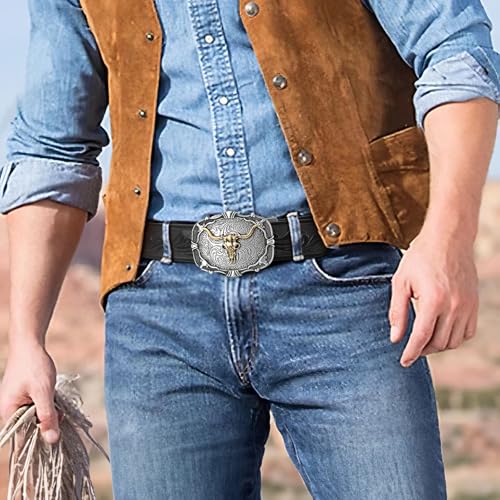 SANSTHS Ratchet Cowboy Belt, Western Ratchet Belts for Men Ratchet Western Belt with Automatic Cowboy Buckle4