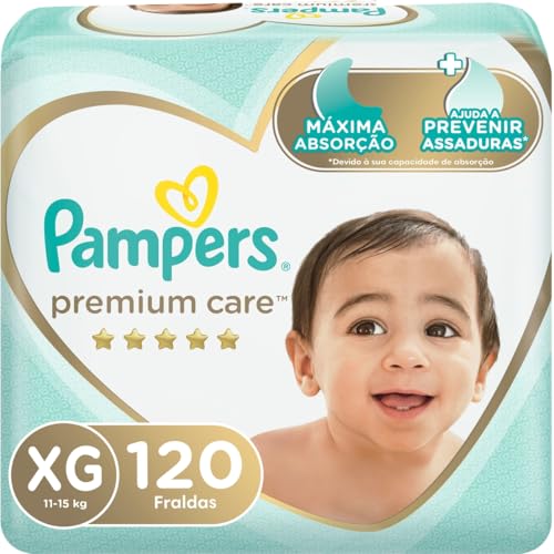 Fralda Descartável Pampers Premium Care – Tamanho XG, 120 Unidade...