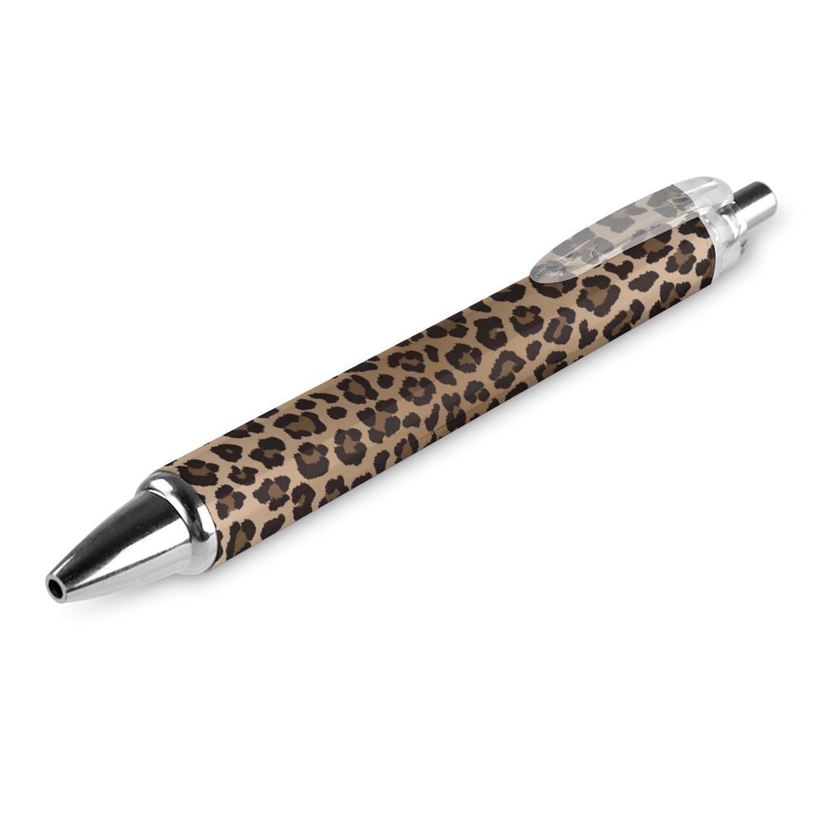 THKVSV Funny Leopard Animal Print Ballpoint Pen Smooth Writing Retractable Pens with Black Ink Fine Point (0.5mm) for Work Office Supplies 1 PCS