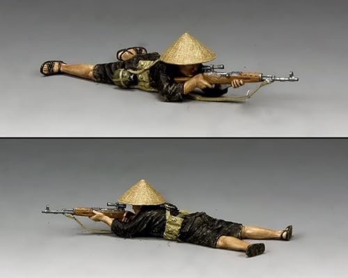 King & Country Toy Soldiers Vietnam VN019X Viet Cong Prone Francotirador 1:30 Escala Peltre