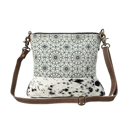 Myra Bag Green Floral Upcycled Canvas Shoulder Bag S-11964