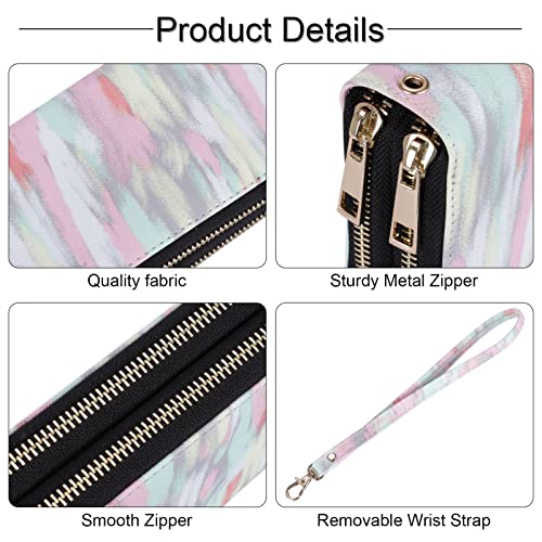 Image of XEYOU Double Zipper Long Clutch Wallet Cellphone Wallet for Women with Removable Wristlet Strap for Credit Card, Cash, Coin, Bill