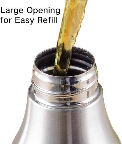Miniatura 5 de Foraineam 2 botellas dispensadoras de aceite de oliva, botellas de aceite de cocina a prueba de fugas de acero inoxidable de 30 oz (30.4 fl oz)