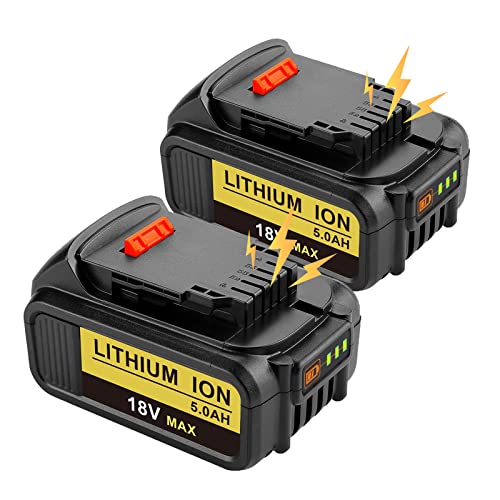 MANUFER 2 Stück DCB200 XR Li-ion Ersatzakku für DeWalt 18V Akku DCB180 DCB181 DCB182 DCB184 DCB201 Werkzeugakkus mit LED-Leuchten Cover