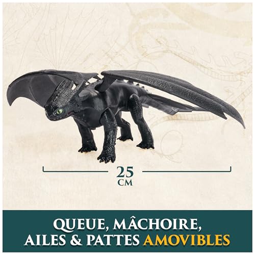Dreamworks Dragons - Figurine Dragon Krokmou Sonore 25 Cm - Figurine Articulée Interactive Krokmou - Effets Sonores - Cadeau Enfant - Jouet Enfant 4 Ans Et + Inspiré Du Film How To Train Your Dragon
