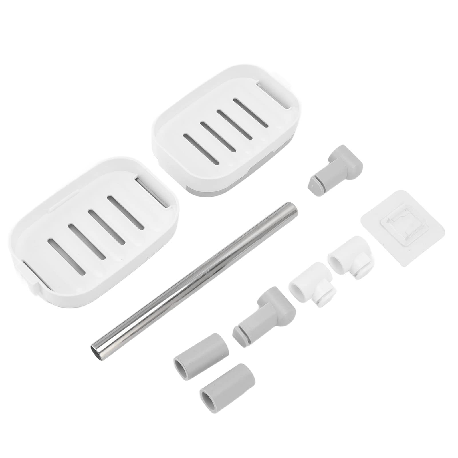 Yinuoday Detachable Two Layers Space Saving Wall Mounted Rotating Dish for Bathroom Shower Kitchen2 Bar Multilayer Box Bar Shower Stand Shower