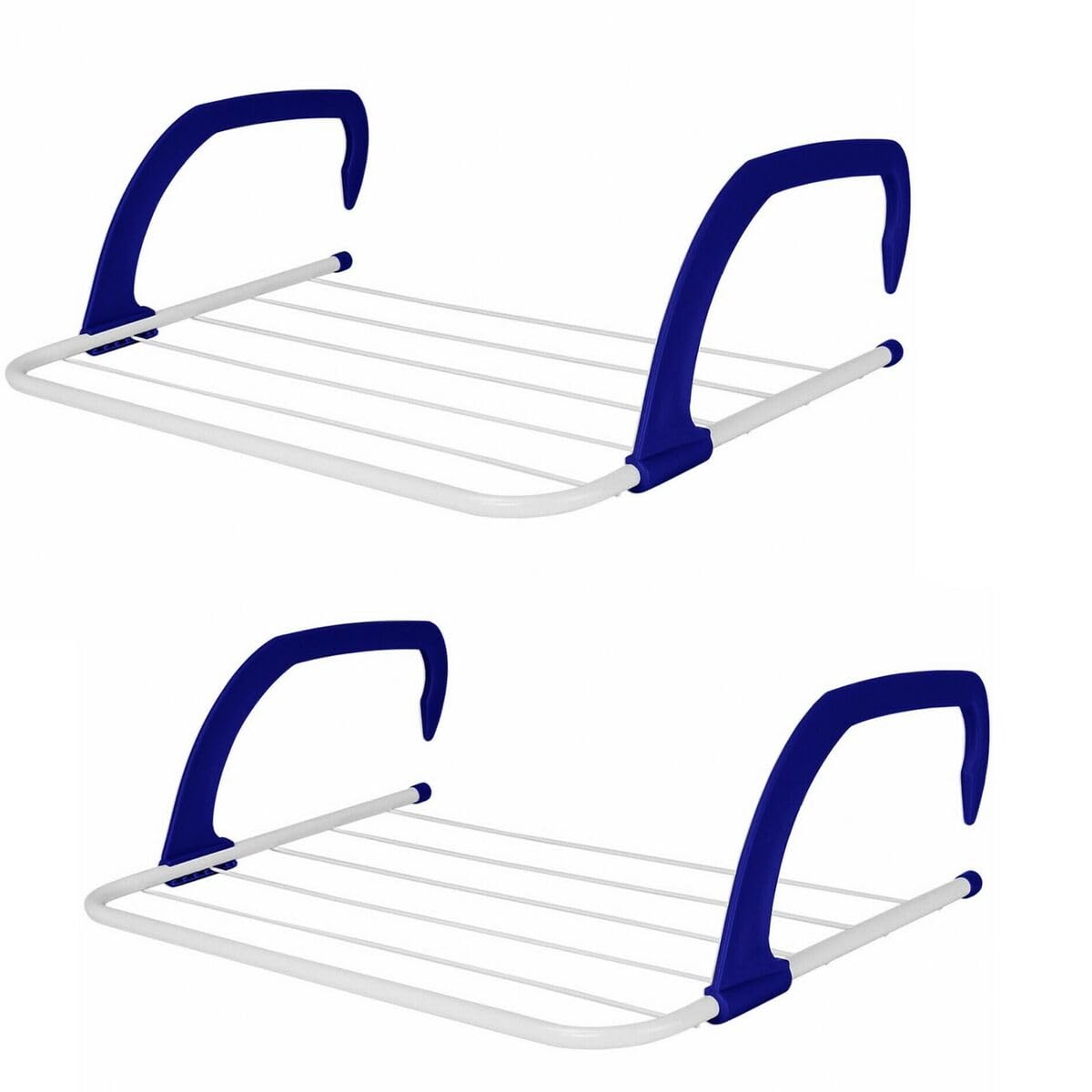 Kaynur Assorted 2Pcs 5Bar Folding Dryer Indoor Double Radiator Airer Outdoor Laundry Drying Airer Clothes Horse Hanging Balcony Dryer