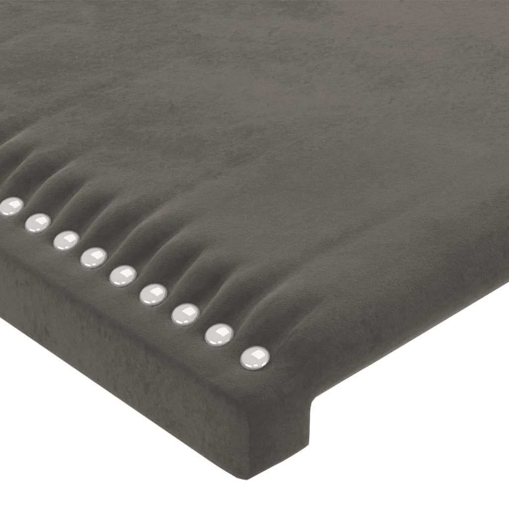 vidaXL Cabecero Cama Cabezal Dormitorio Estructura Habitación Mobiliario Muebles Decoración Adorno de Terciopelo Gris Oscuro 180x5x118/128 cm
