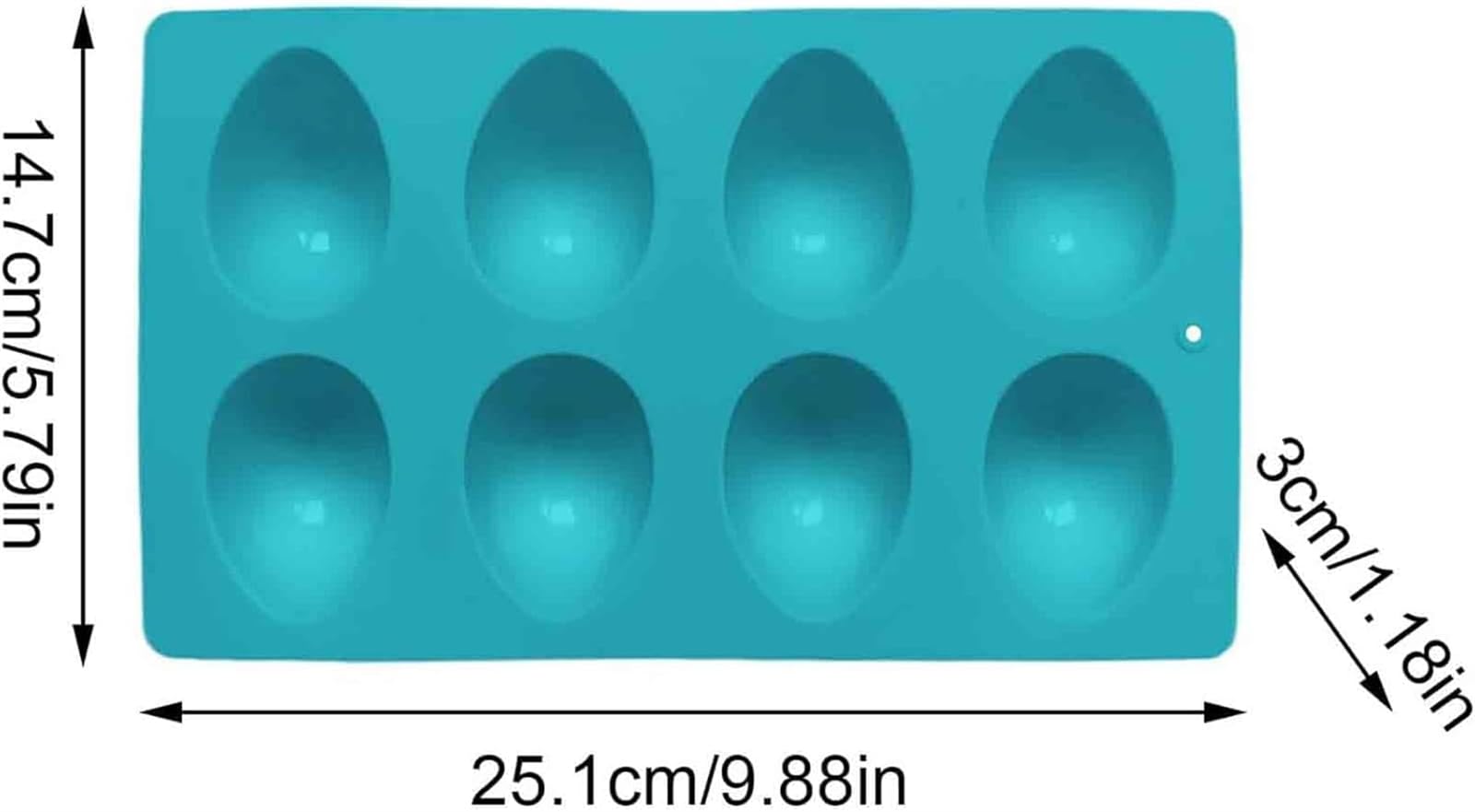 Moldes de silicona antiadherentes para huevos, paquete de 3 para hornear, pasteles, gelatina, helado, chocolate y dulces, moldes de postre con forma de huevo de Pascua de grado alimenticio