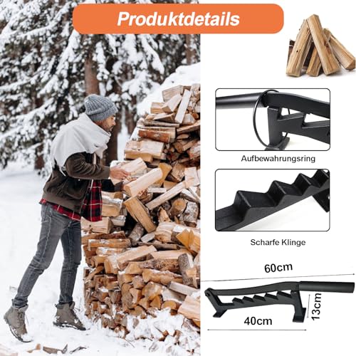 Manueller Holzspalter mit Wandhalterung für Brennholz und Anzündholz