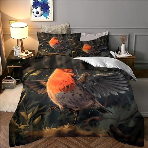 Housse de couette fermeture éclair anti-allergie oiseau