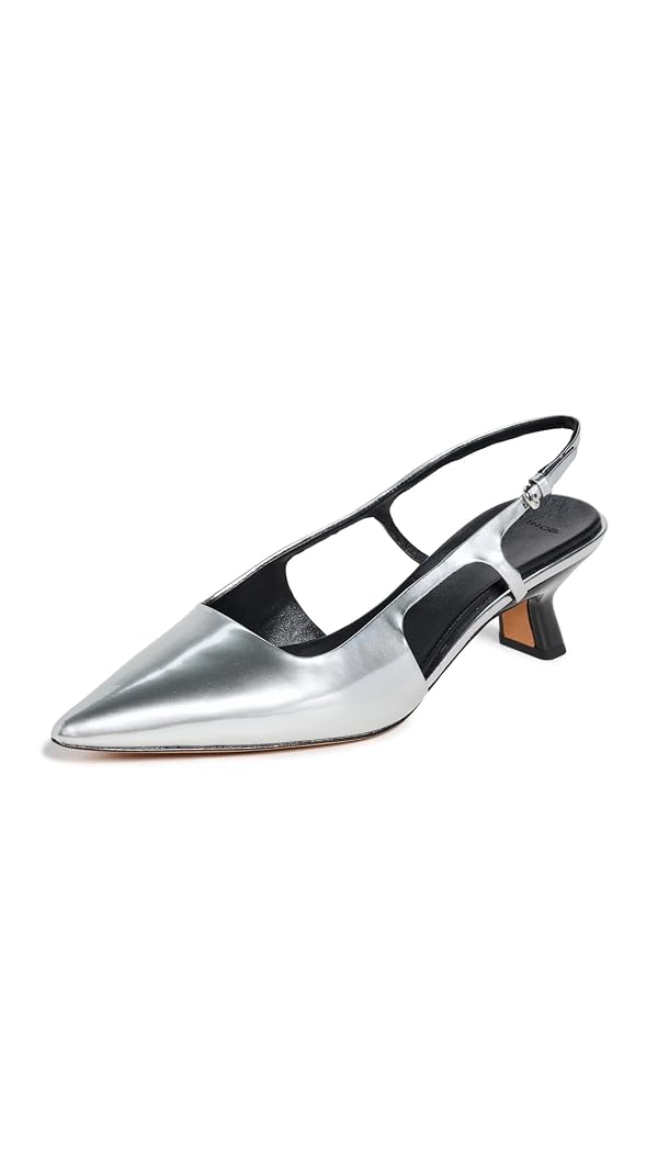 Vince Women's Bianca Slingback Heels, Silver, 10 Medium US by Vince - Used condition - US$122.50