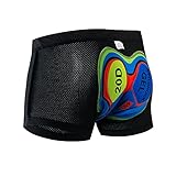 ciclista hombre cohete Diseño ergonomico：Ropa interior de ciclismo que aumenta el diseño del orificio de ventilación, 2 piezas de gel de sílice dentro de la alfombra que proporcionan la máxima comodidad para la parte privada de los hombres, y esta sartén corta de ciclismo con costura plana garantiza un ajuste sin rozaduras, sin monta Diseño de líneas de colores para opciones más elegantes.