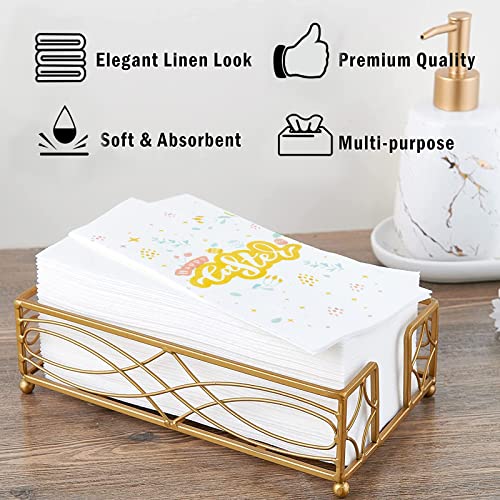 Nervure 50 Pcs Easter Paper Napkins - Heavy Duty Easter Disposable Napkins - Premium Quality Happy Easter Dinner Napkins - Easter Paper Hand Towels For Dinner & Easter Party #TOP1