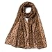 Silky Fashion Brown Leopard Print Soft Scarf Shawl Wrap for women girl