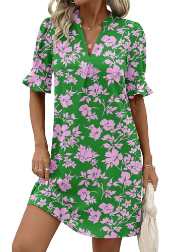 Zeagoo Green Flowy Dresses for Women Summer Dresses 2026 Dress for Women Sun Suitable Travel Mini...