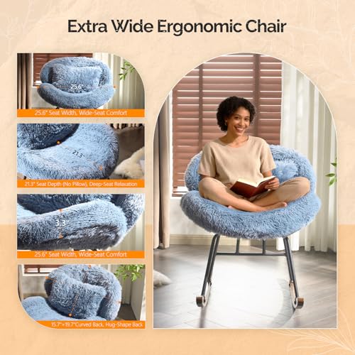 Sillón Plegable Peluche Azul Océano miniatura 7