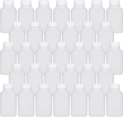 Miniatura 1 de Botellas vacías de plástico de 10 onzas con tapas a prueba de manipulaciones, paquete de 33 recipientes para bebidas, ideales para jugos caseros,