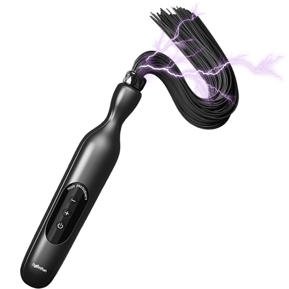 Jixaxe Spanking Flirtende Elektroschock-Stab Sexuelle Elektrostimulation Silikon Foltergerät Elektropeitsche mit 5 Intensität BDSM Masturbation Stimulation Erotik SM Sexspielzeug Für Männe Frau Paar