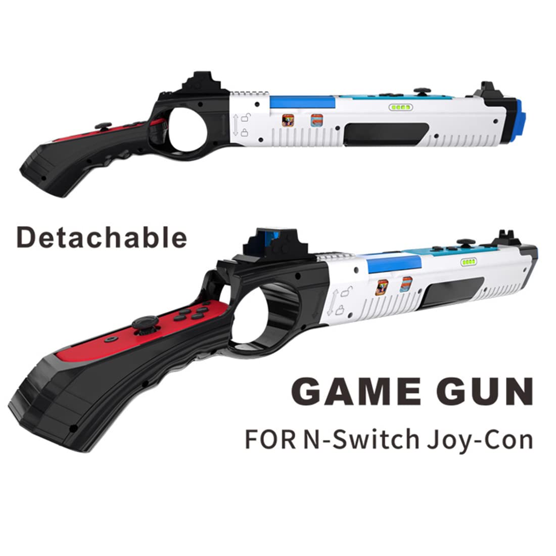 Pistola da tiro compatibile con per Nintendo Switch/Switch OLED, ricambio per Joy-Con Gun Controller Game Gun Manopole compatibili con per Nintendo Switch Joycons/Switch OLED.(Nero e giallo)