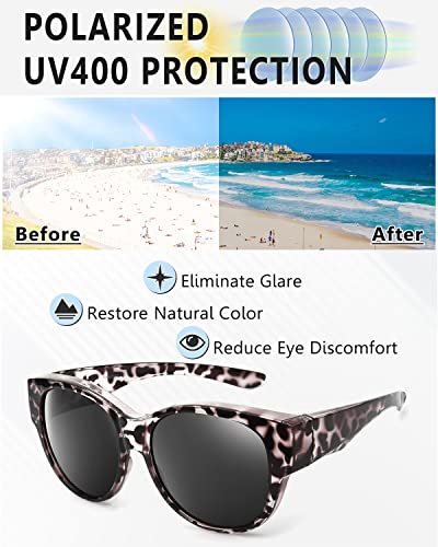 Br'Guras Polarized Oversized Fit Over Glasses Sunglasses for Women and Men Wear Over Glasses4