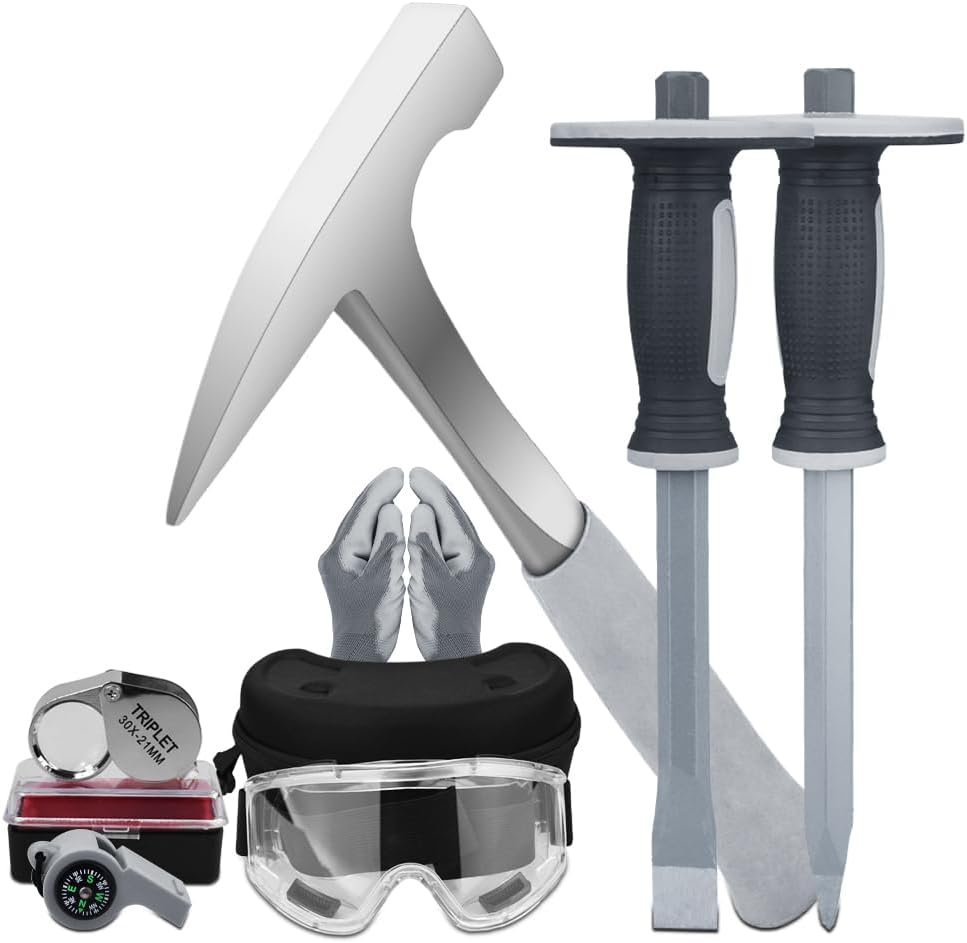 A peerless shovel, 8 PCS Geology Rock Pick Equipment Kit，23