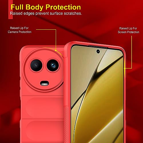Image of Zapcase Back Case Cover for Realme Narzo 60X 5G | Compatible for Realme Narzo 60X 5G Back Cover | Liquid Silicon Magic Case with Camera Protection | Red