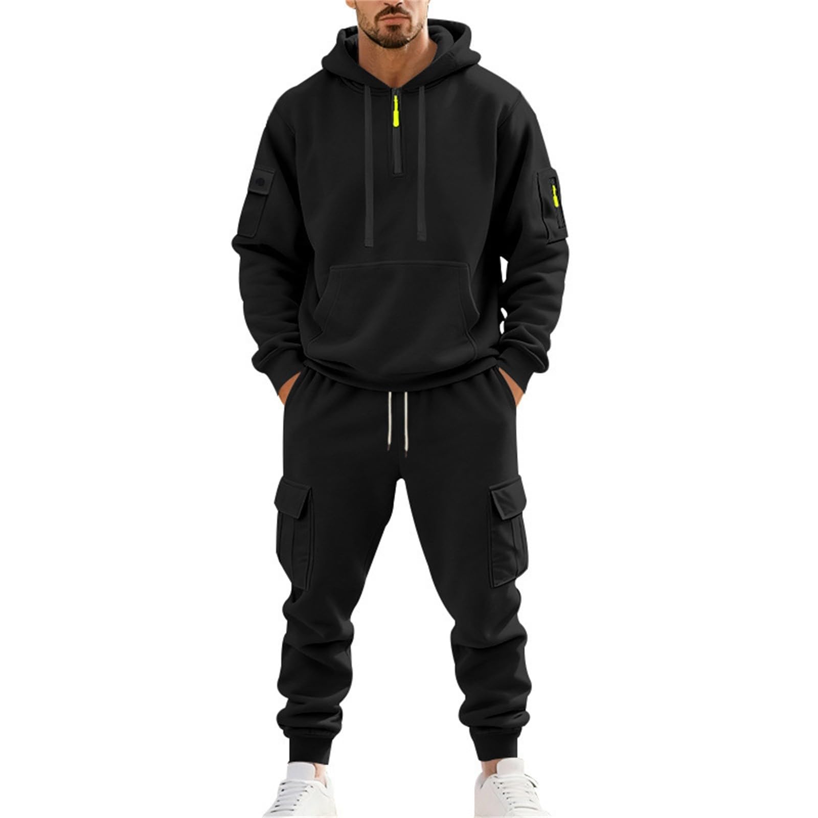 Chandal Hombre Deporte Sudadera con Capucha Térmico Entretiempo Streetwear