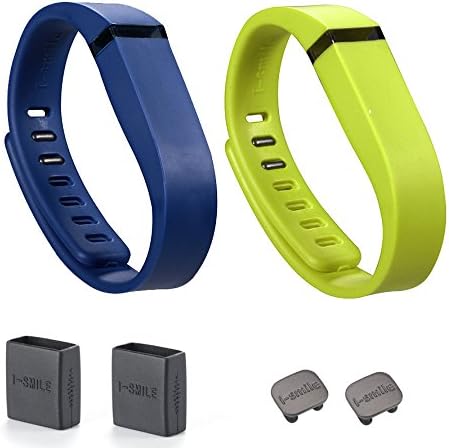 I-SMILE 2pcs Replacement Bands with Metal Clasps Wireless Activity Bracelet Sport Wristband for Fitbit Flex(No Tracker, Replacement Bands Only) & Silicon Fastener Ring