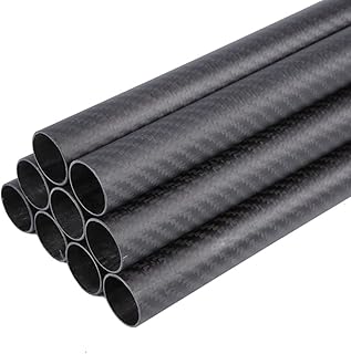 2PC Length 250mm Twill Matte Carbon Fiber Tube Drone Accessories OD5mm 6 8 9 10 12 14 16mm 18mm For CNC Cutting (Color : 24x22mm)
