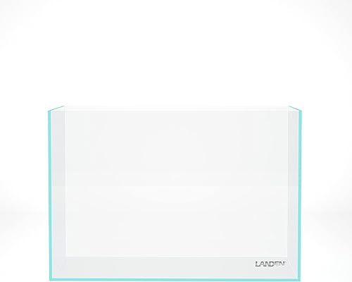 Miniatura 122 de LANDEN Tanque de acuario de hierro bajo sin borde de 25C de 3.7 galones, 9.84 x 9.84 x 9.84 pulgadas de alto, 0.197 in de grosor con alfombrilla