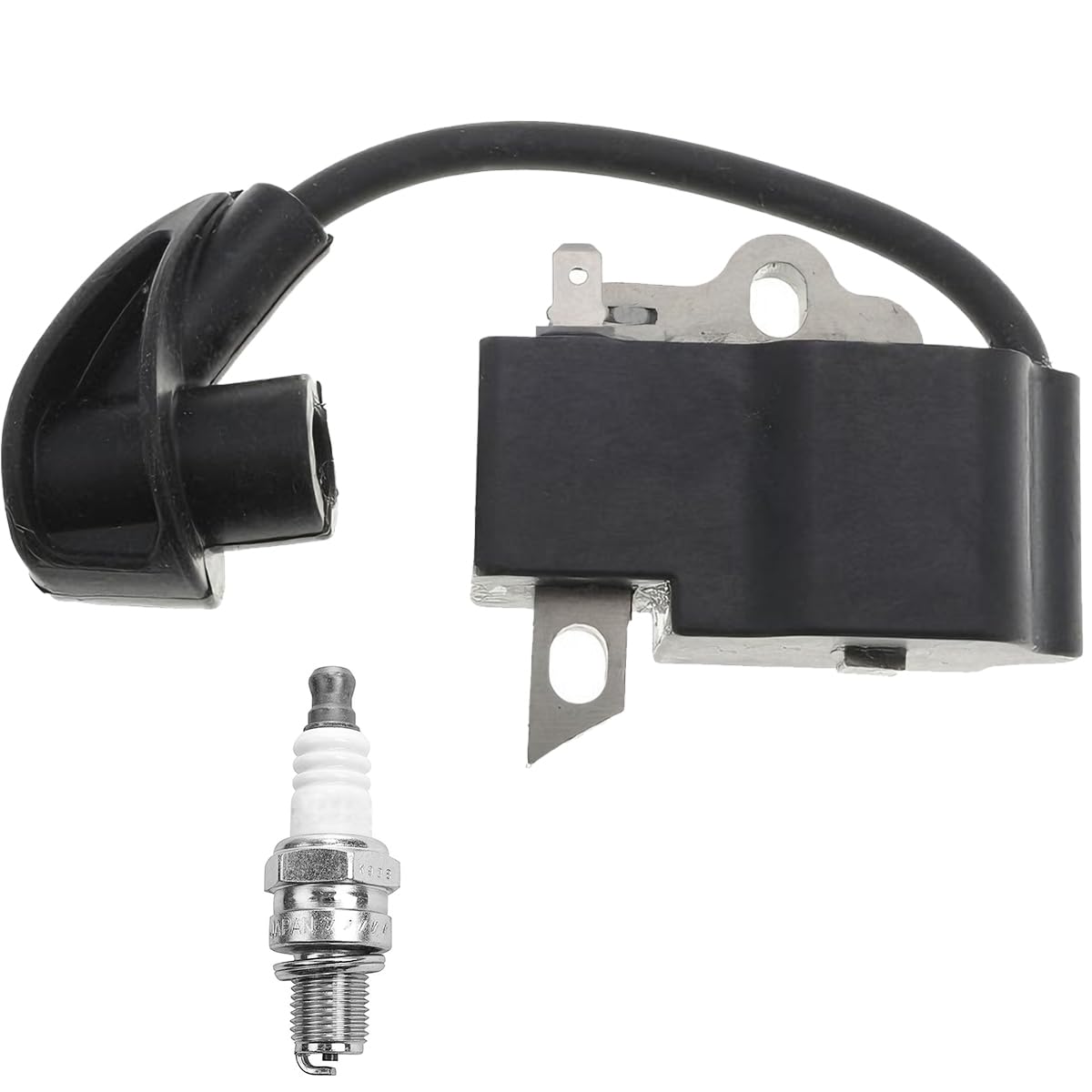 ZAMDOE Zündspulenmodul für Stihl HS81 HS81R HS81RC HS81T HS86 HS86R Heckenschere Freischneider Ersatzteile 4237 400 1302 4237-400-1302, mit Zündkerze