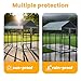 Outdoor Dog Kennel Cover 10x10 FT (Cover Only )– Heavy Duty Dog Kennel Roof Cover, 420D Oxford Waterproof Dog Kennel Replacement Tarp, UV & Rain Protection with Reinforced Grommets & Tie Cords, Gray.