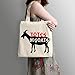 TANGDIAABBCC AMOCHY Totes M'Goats - Natural Cotton Canvas 12 Oz Reusable Tote Bag (11?X14?X5?)