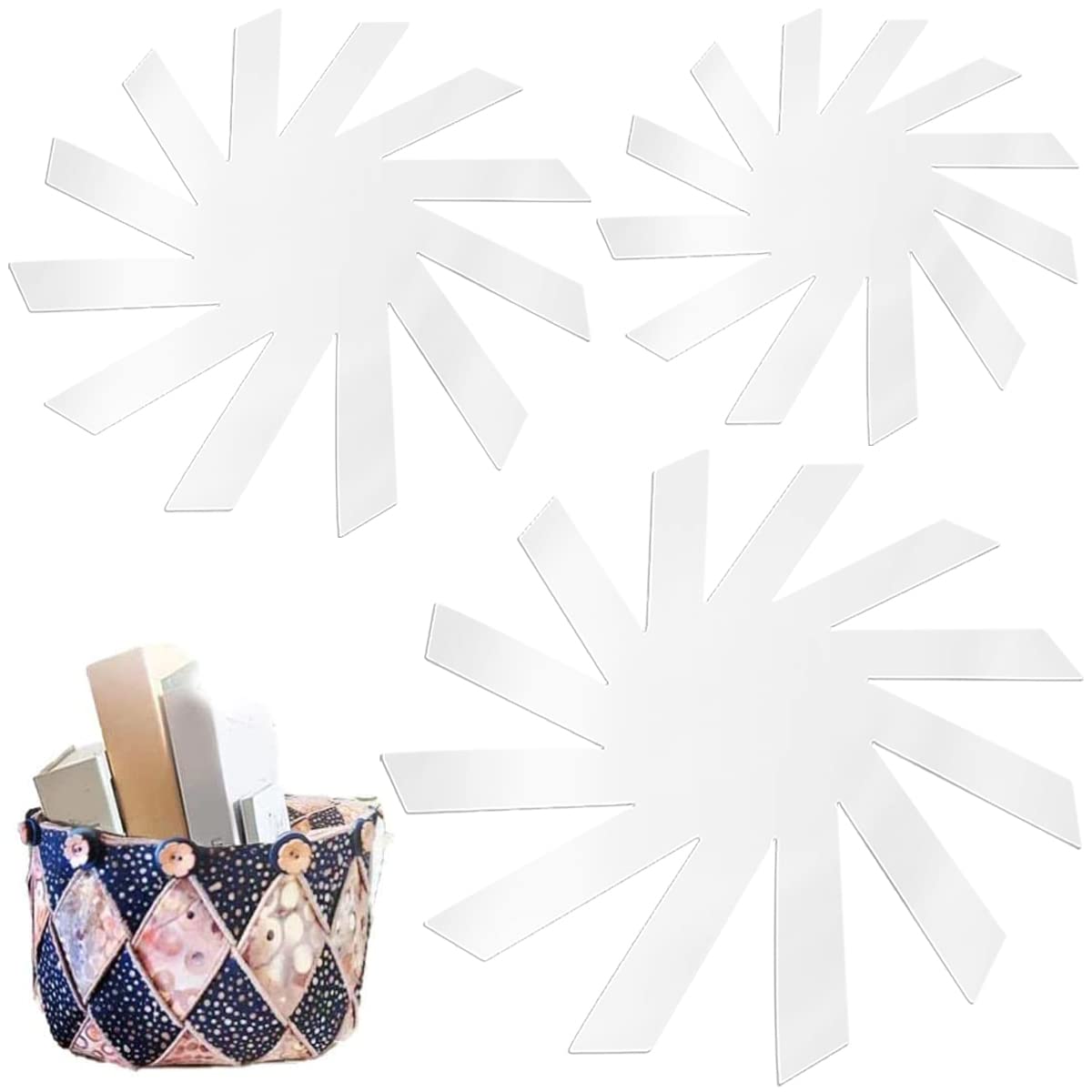 8/12/15in Woven Spiral Basket Quilting Template, DIY Woven Spiral Basket Template, Cutting Ruler Sewing Machine Ruler Patchwork Tool for Sewing Pattern Art Craft