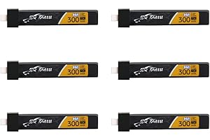 TATTU 6-pack Tiny Whoop 1S 300mAh 75C Lipo Battery for FPV Racing Drones