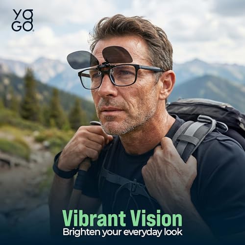 Image of Success Eyewear Clip On Sunglasses Flip Up Polarized Sunglasses Clip onto Eyeglasses Over Prescription Glasses Case Included