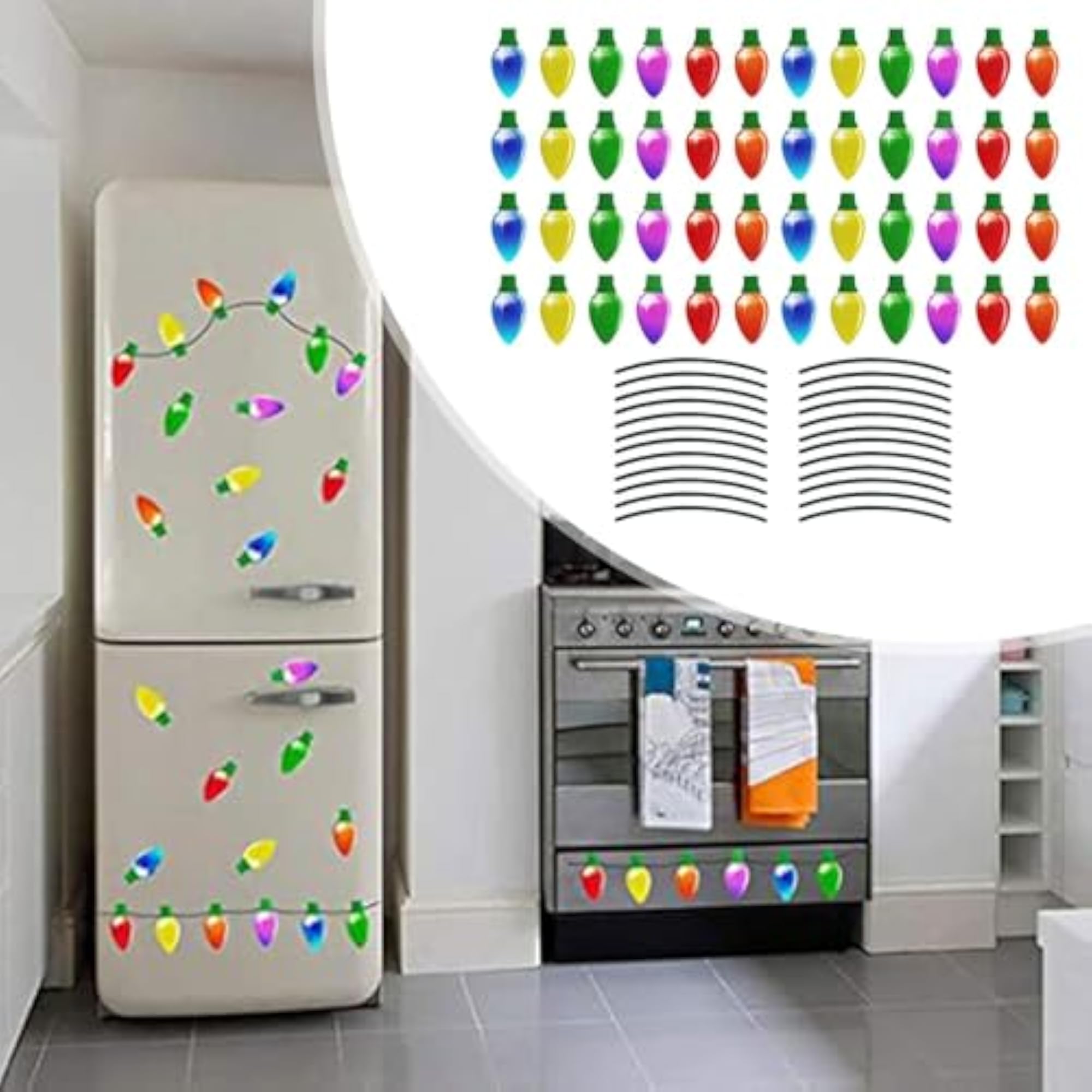 Christmas Car Stickers Set for DIY Home Decor