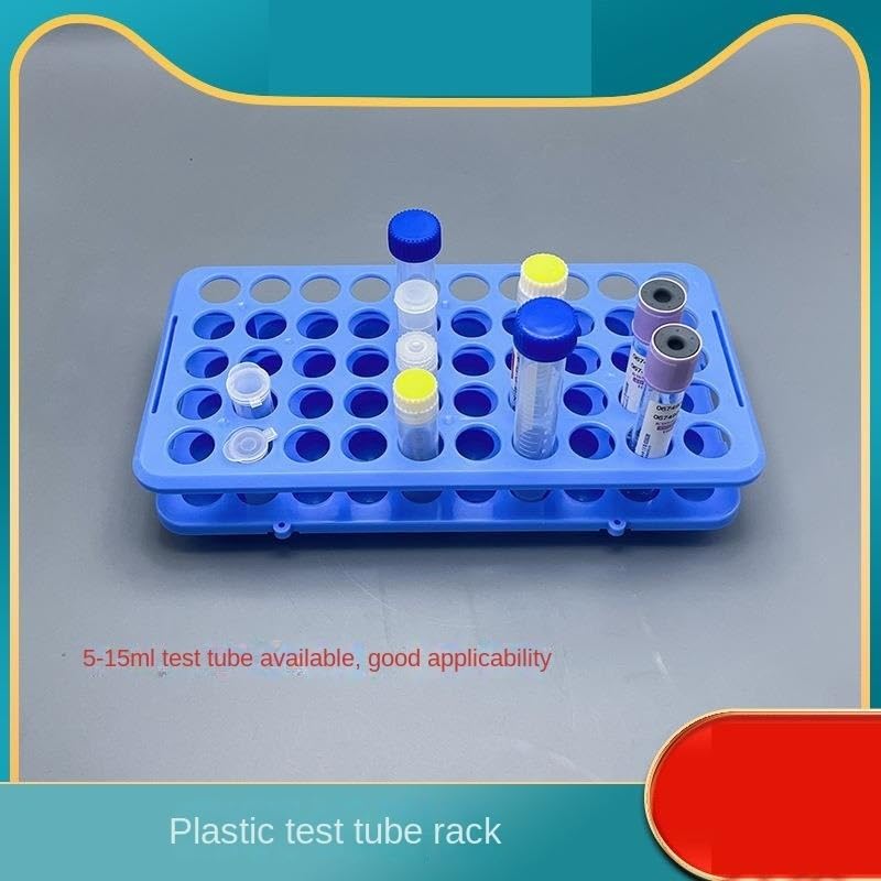 stojak na probówki do laboratorium, Plastikowy stojak na probówki 50 otworów Niebieskie eksperymenty naukowe do pobierania krwi w klasie