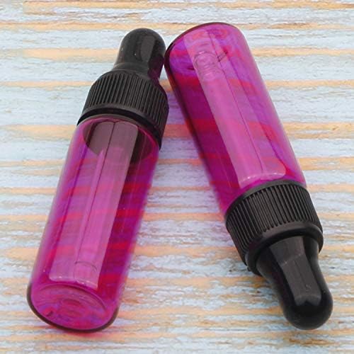 Unxuey 20pcs Set 5ml 1/6 Oz Rose Red Glass Essential Oil Dropper Bottles, 20Pcs Cosmetic Refillable Vials with Tapered Glass Droppers for Essential Oil Perfume Beauty Fragrance