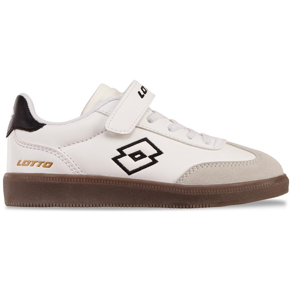 LOTTO Unisex Children's Vintal K Trainers, White Black, 11.5 UK Child